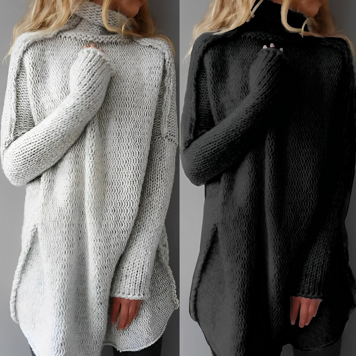 Calyra | Women’s Oversized Turtleneck Knit Sweater