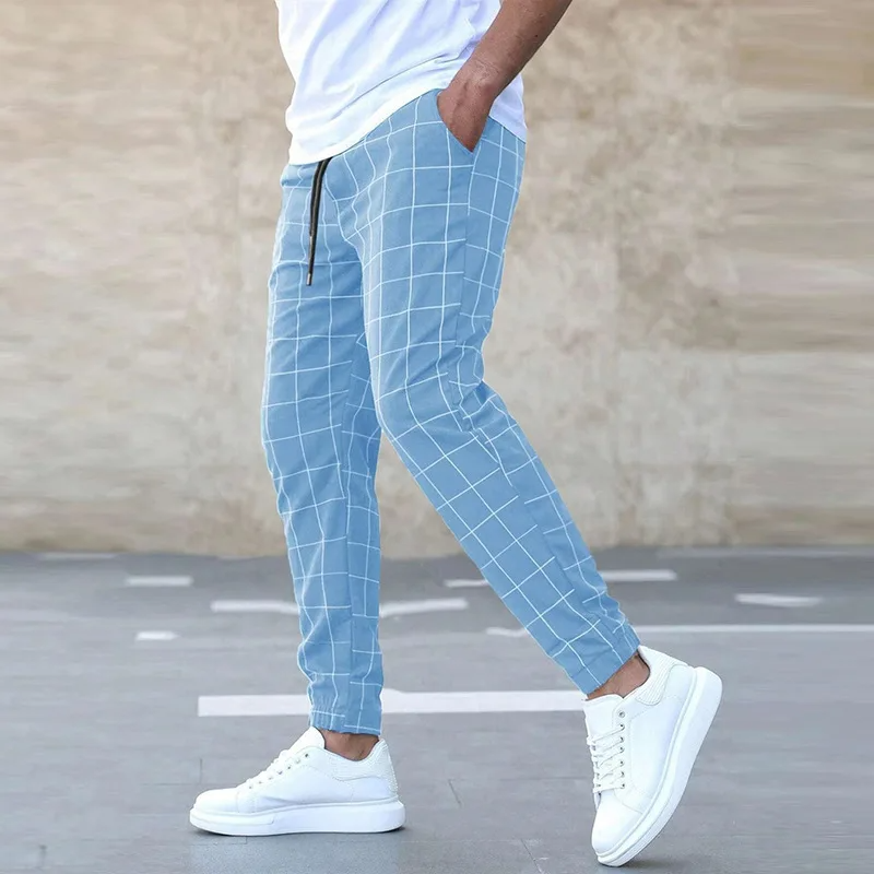 Caldren | Men’s Checkered Cotton-Blend Joggers