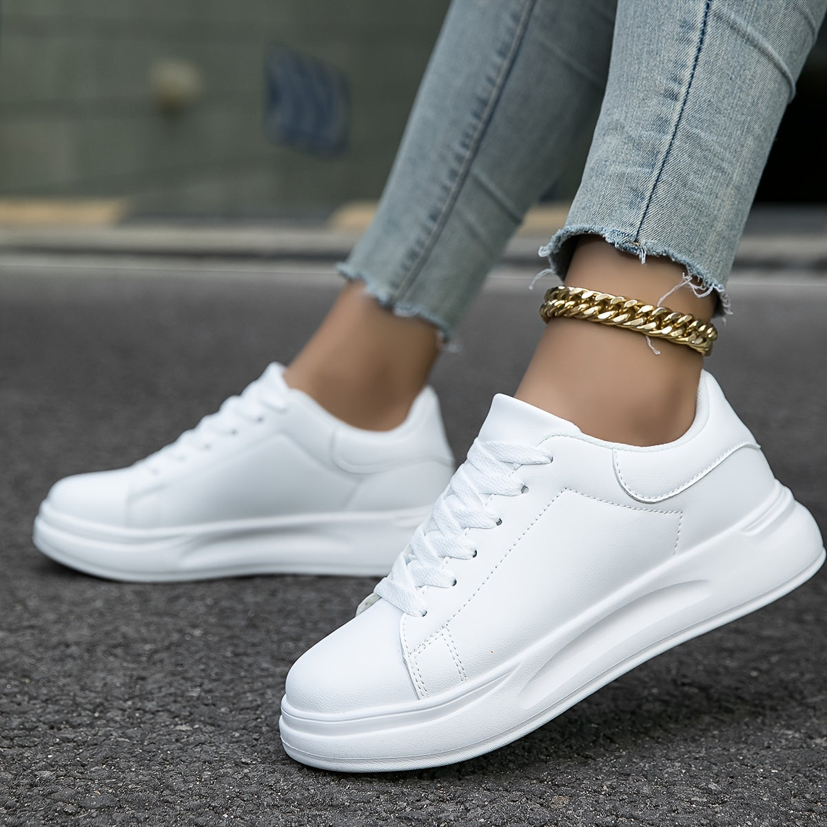 Kaiden | Women’s Classic White Leather Sneakers