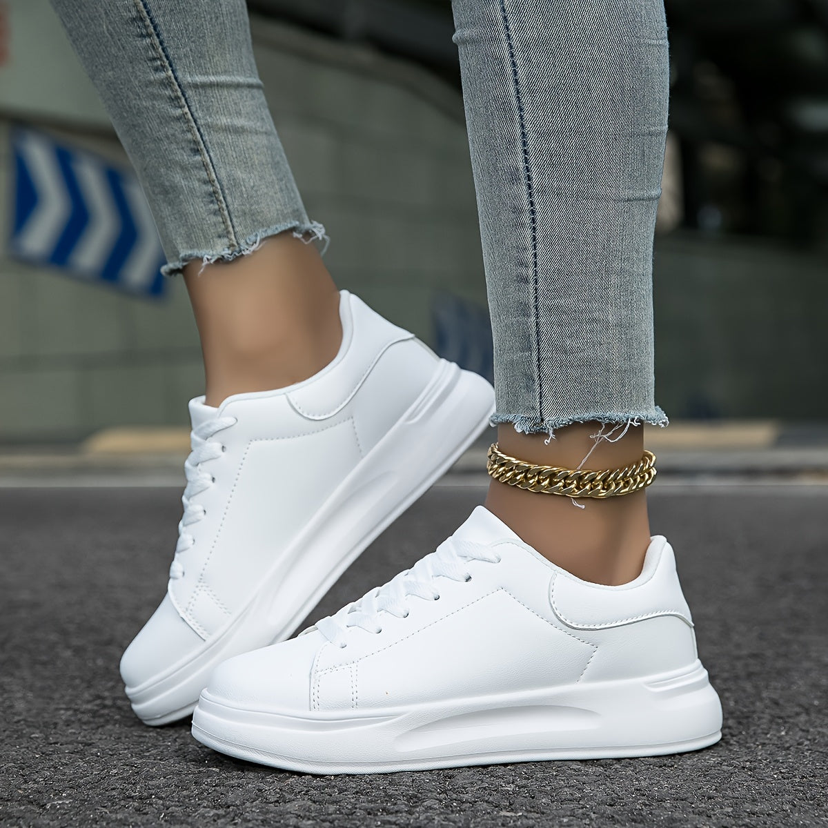 Kaiden | Women’s Classic White Leather Sneakers