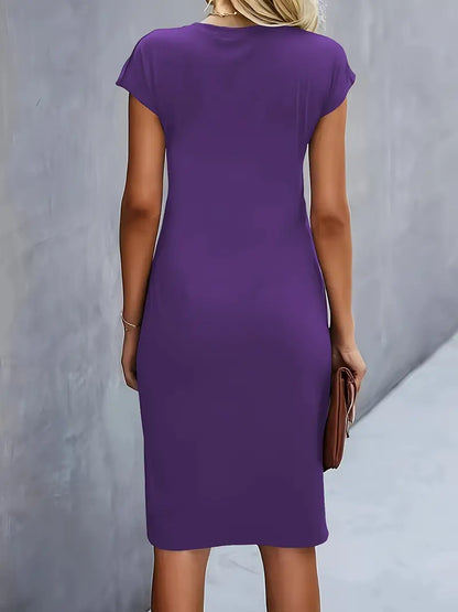 Milani | Women’s Knee-Length Sheath Dress with Ruched Waist