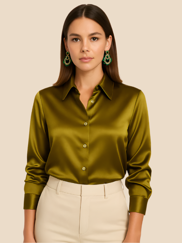 Serena | Women’s Silky Button-Up Blouse
