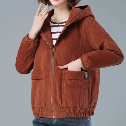 Pavella | Women’s Corduroy Hooded Jacket