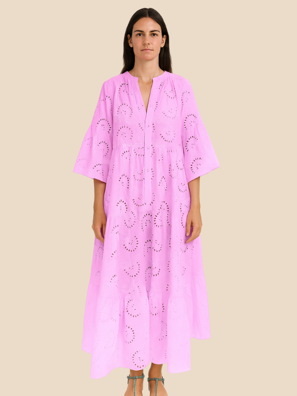 Leona | Bohemian Embroidered Cotton Dress