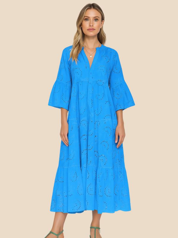 Leona | Bohemian Embroidered Cotton Dress