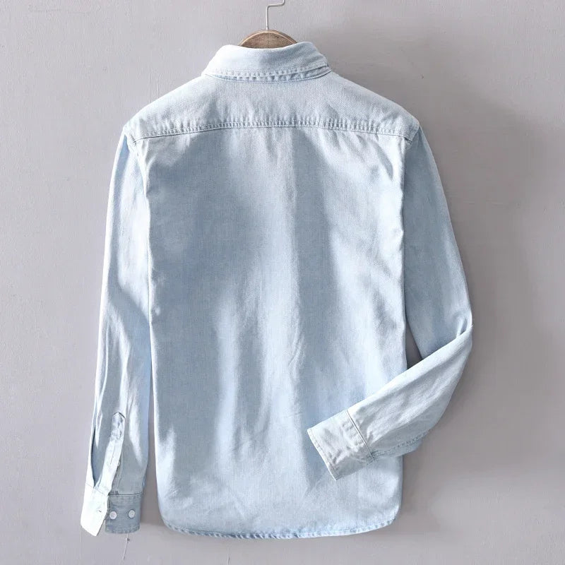 Caleon | Men’s Classic Denim Cotton Shirt