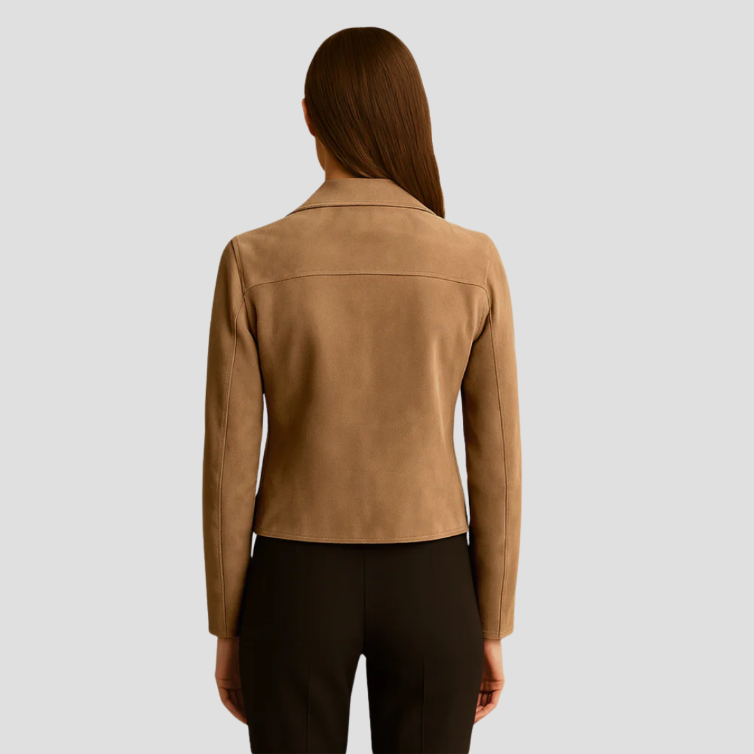Varelle | Women’s Suede Leather Biker Jacket
