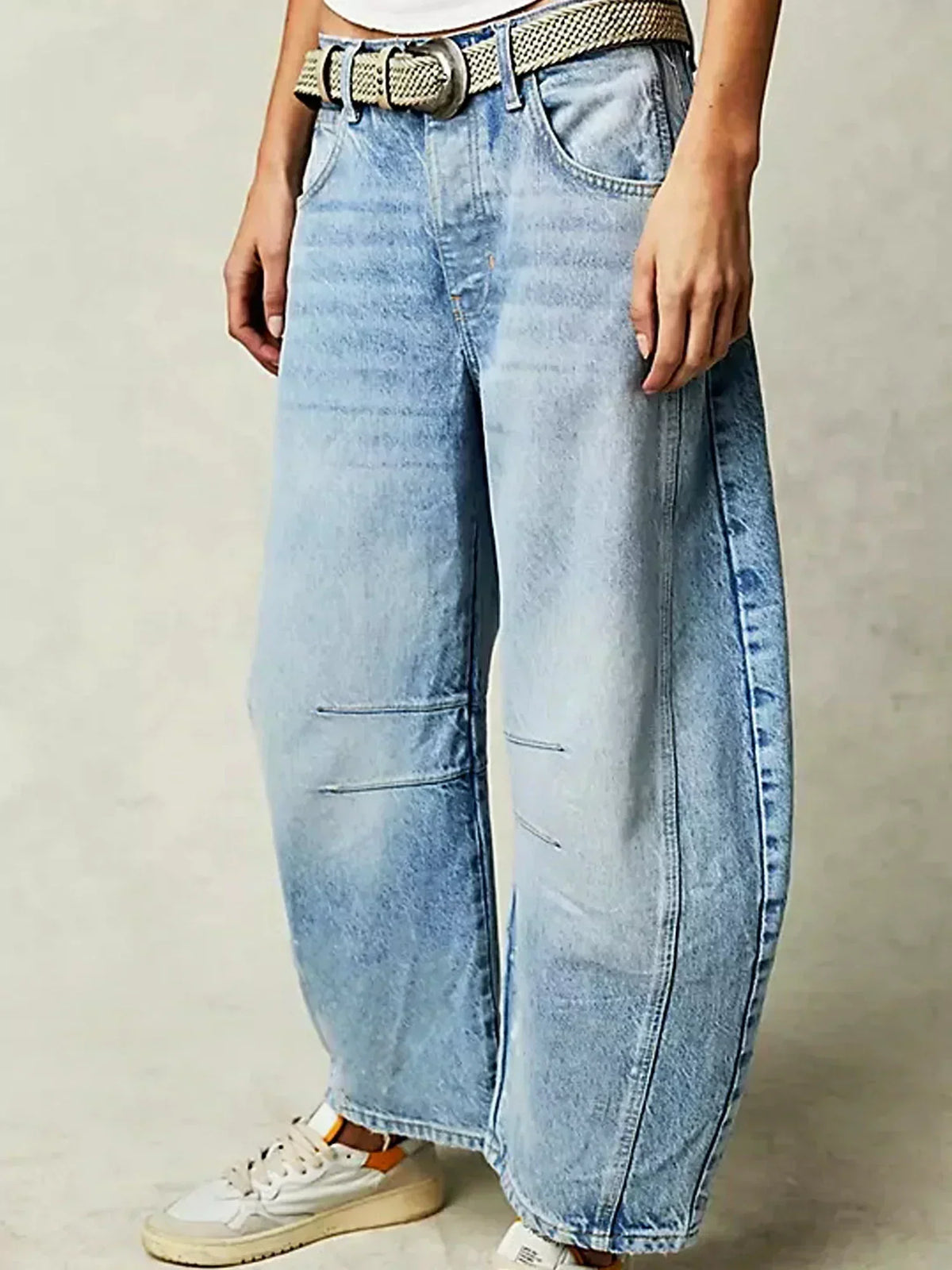 Lucille | Women’s Leopard Print Barrel Jeans