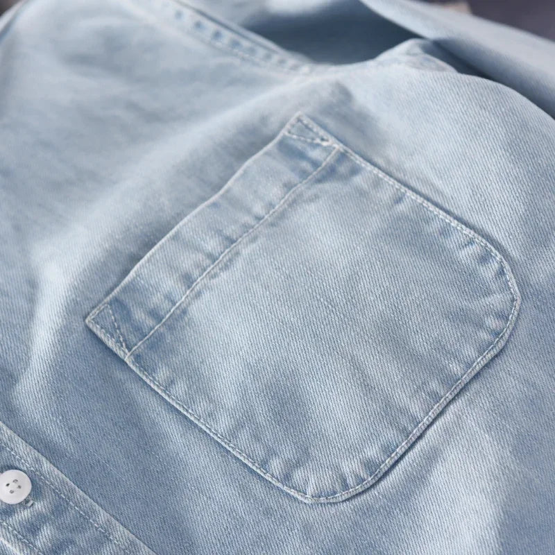Caleon | Men’s Classic Denim Cotton Shirt
