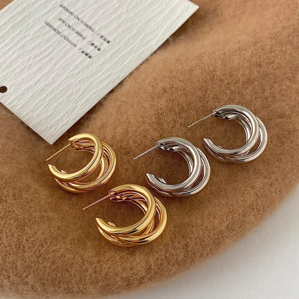 Pryelle | Women’s Triple-Band Hoop Earrings