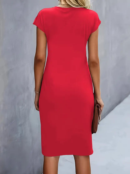 Milani | Women’s Knee-Length Sheath Dress with Ruched Waist