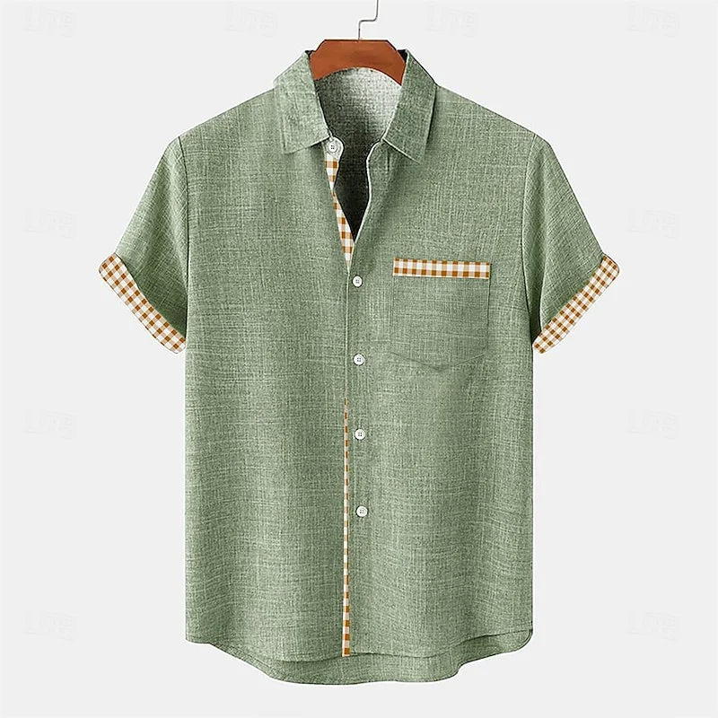 Darrion | Men’s Cotton-Linen Gingham Shirt