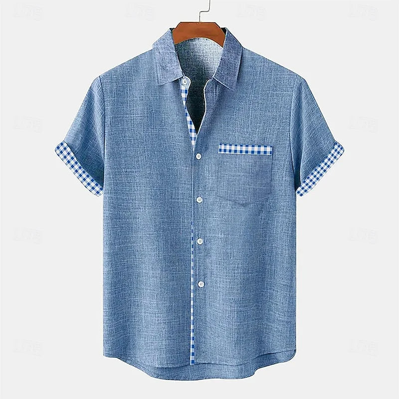 Darrion | Men’s Cotton-Linen Gingham Shirt