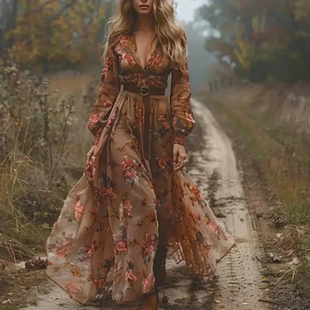 Elowen | Women’s Bohemian Floral Maxi Dress