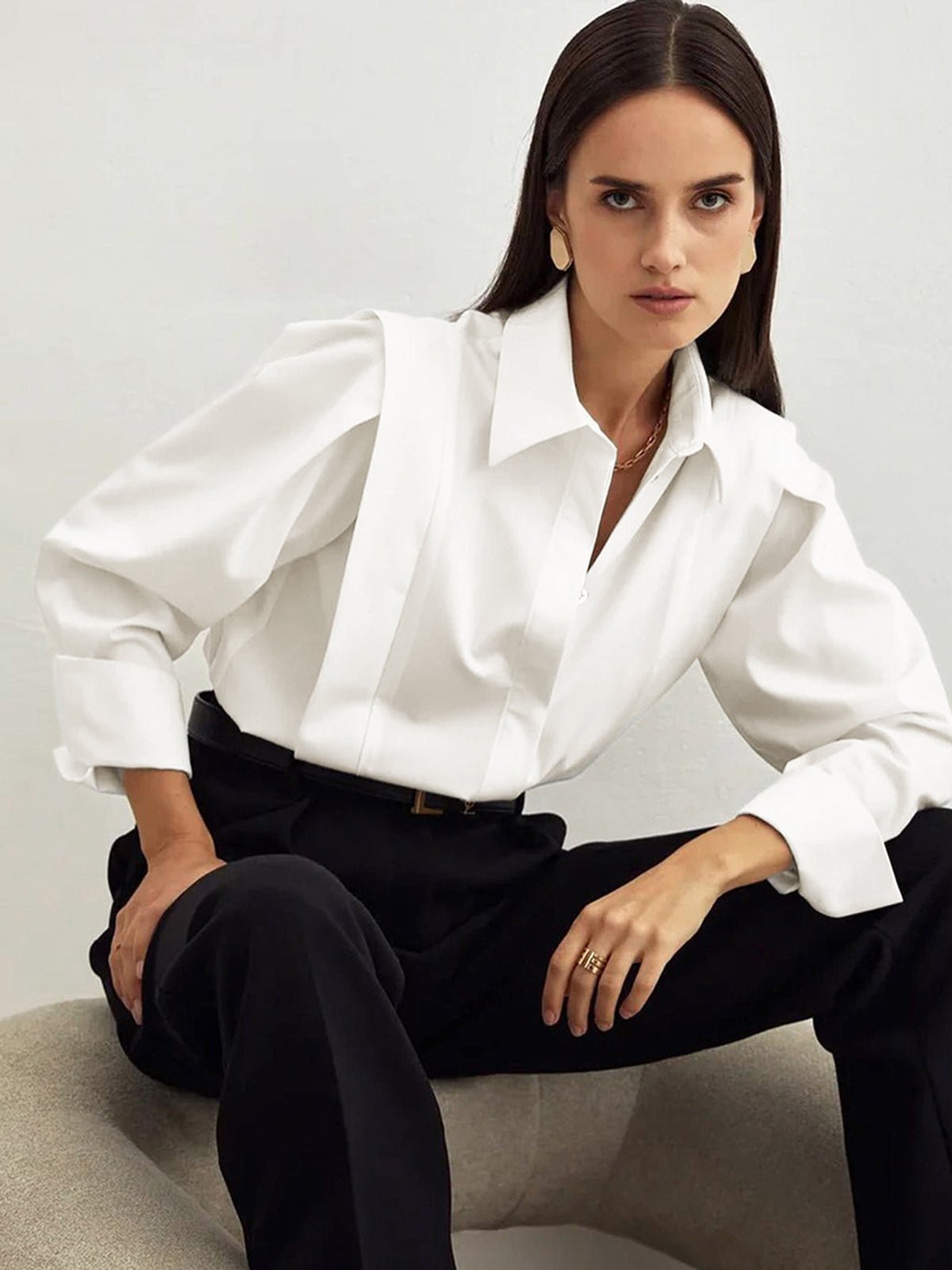 Amara | Women’s Classic Cotton Button-Up Shirt