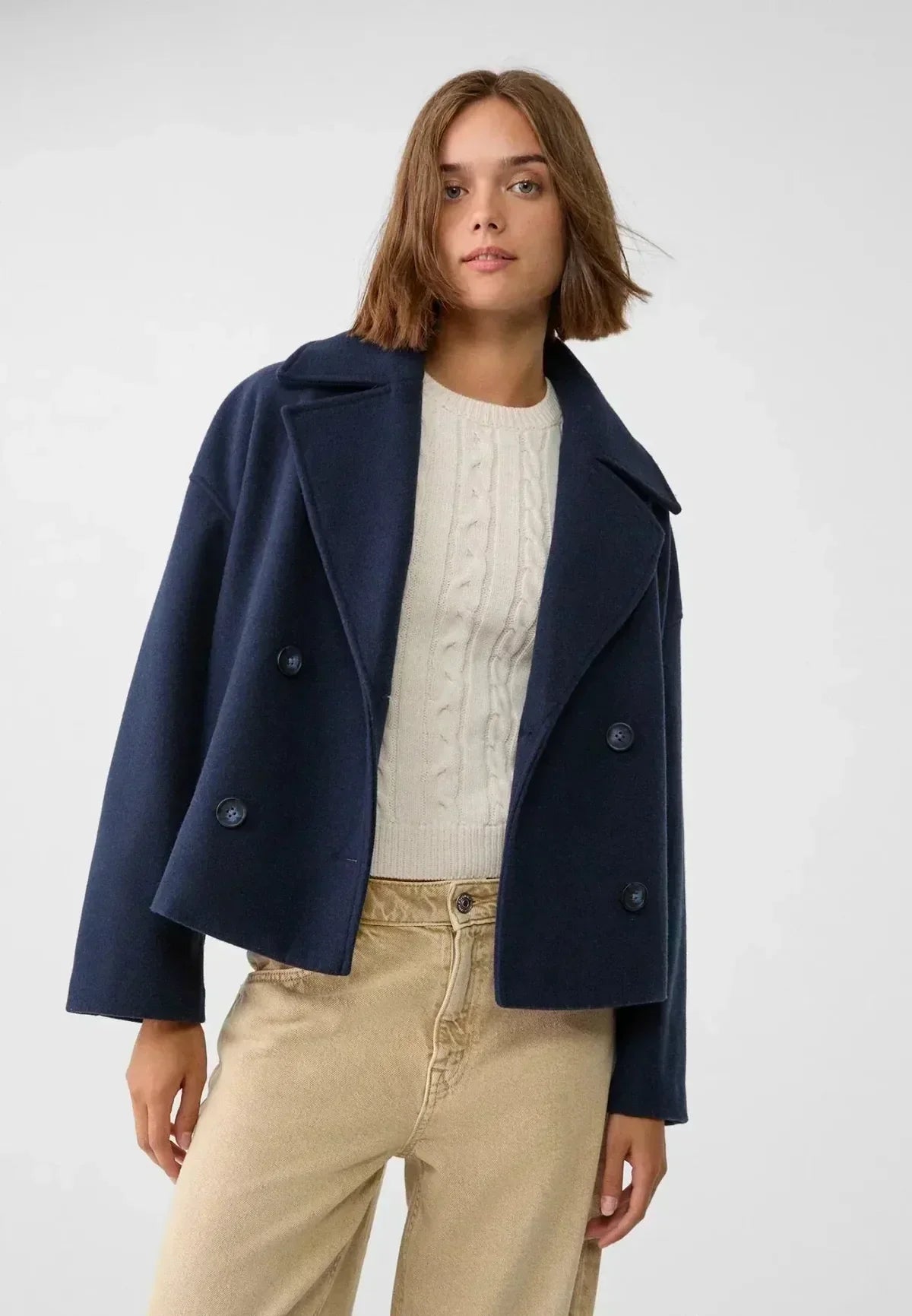 Vionne | Women’s Oversized Double-Breasted Wool-Blend Jacket