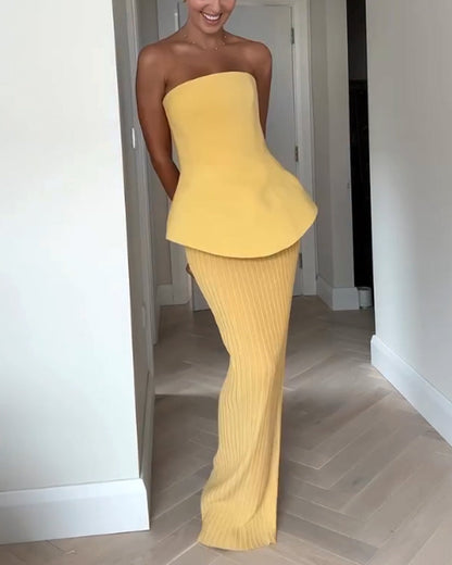 Soleil Marquise | Women’s Two-Piece Peplum and Maxi Set