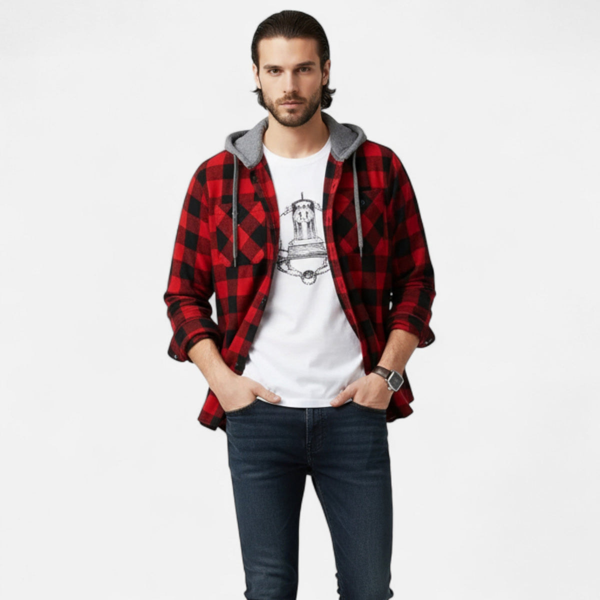 Ruxander | Men’s Button-Up Hooded Sweater