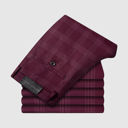 August | Men’s Plaid Straight-Leg Pants