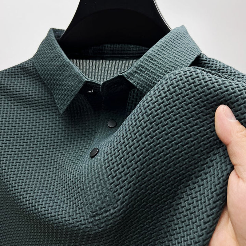 Elian | Men’s Textured Short Sleeve Polo Shirt