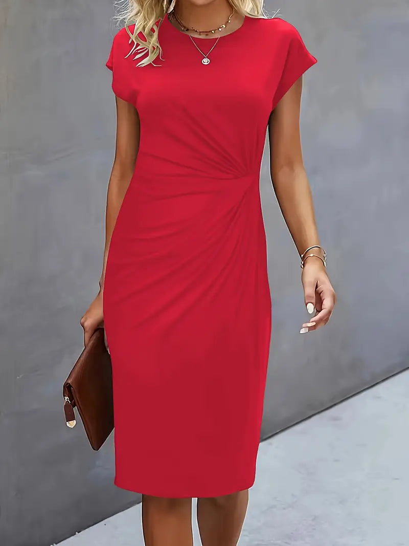 Milani | Women’s Knee-Length Sheath Dress with Ruched Waist