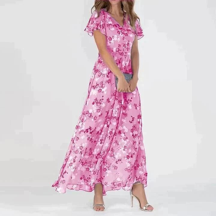 Marisse | Women’s Floral V-Neck Maxi Dress