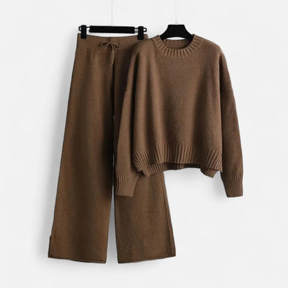Quaryana | Women’s Knit Set – Sweater & Wide-Leg Elegance