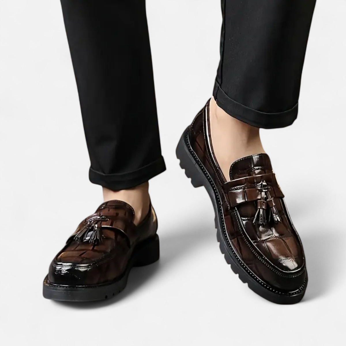 Javrin | Men’s Vintage-Fringe Loafers